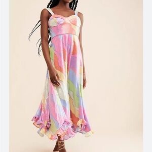 Hutch Sequin Bustier rainbow dress